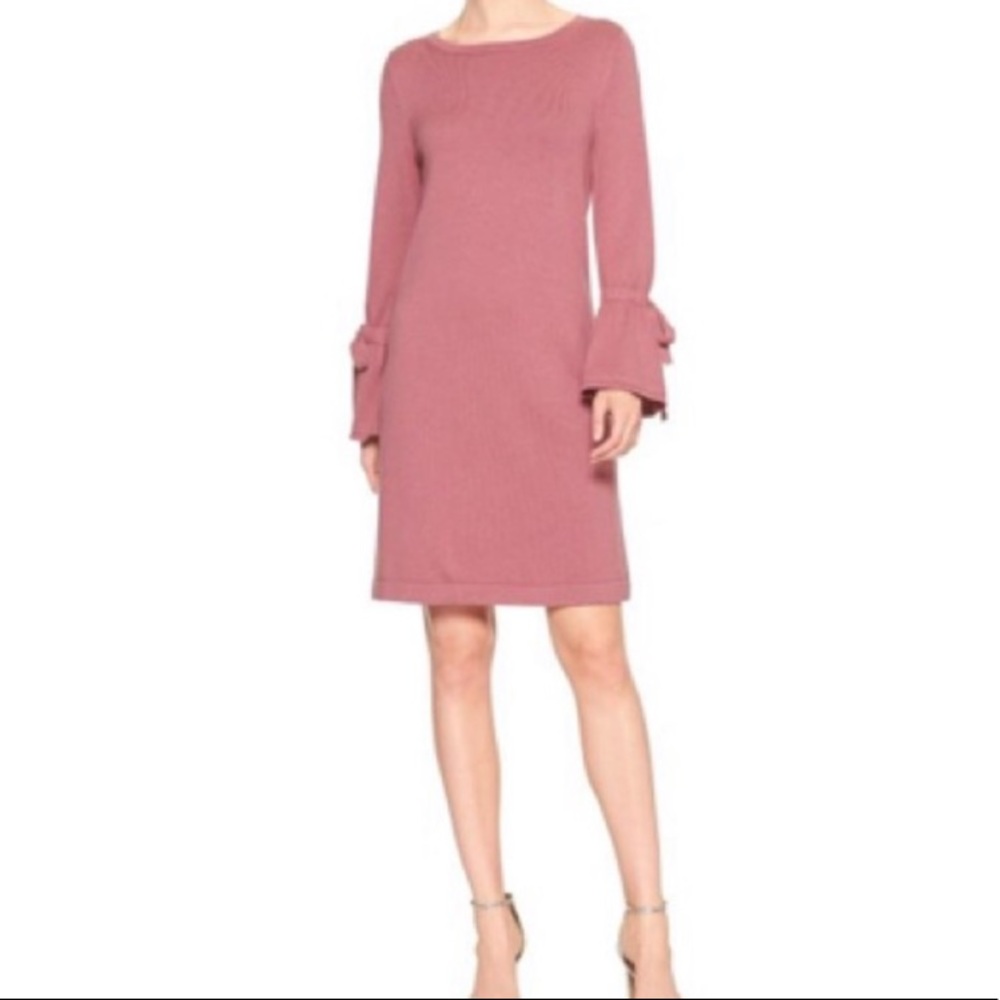 Banana Republic Mauve Bell Sleeve‎ Sweater Dress